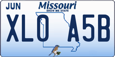 MO license plate XL0A5B