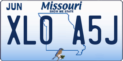 MO license plate XL0A5J