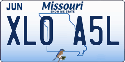 MO license plate XL0A5L