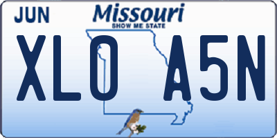 MO license plate XL0A5N