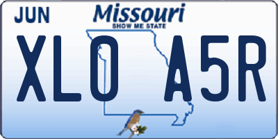MO license plate XL0A5R