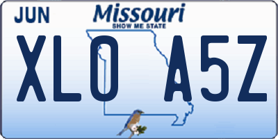 MO license plate XL0A5Z
