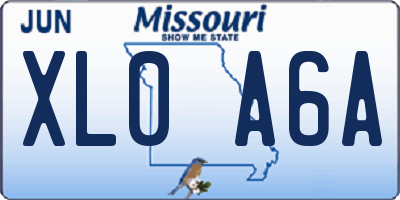 MO license plate XL0A6A