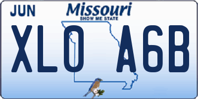 MO license plate XL0A6B