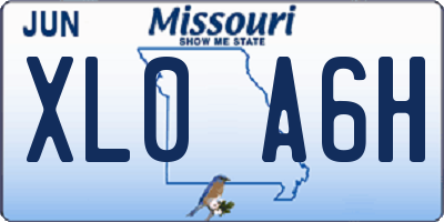 MO license plate XL0A6H
