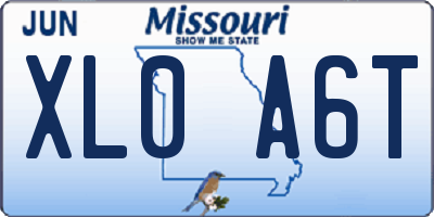 MO license plate XL0A6T