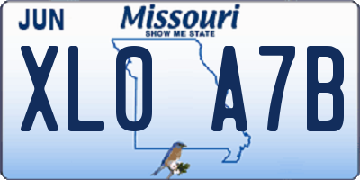 MO license plate XL0A7B