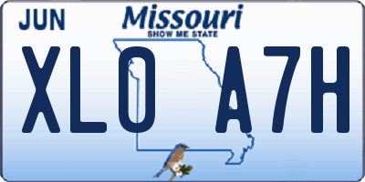 MO license plate XL0A7H