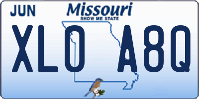 MO license plate XL0A8Q