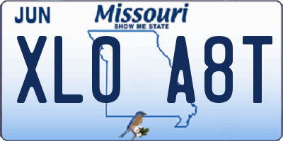MO license plate XL0A8T