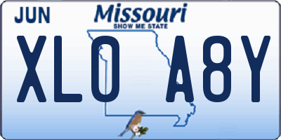 MO license plate XL0A8Y