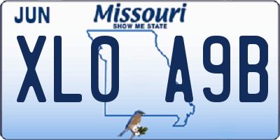 MO license plate XL0A9B