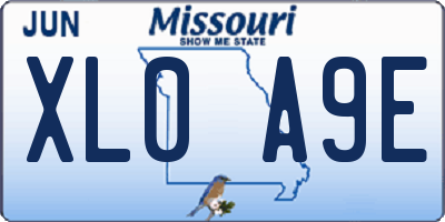 MO license plate XL0A9E