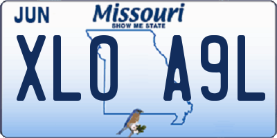 MO license plate XL0A9L