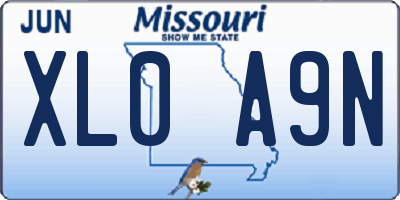 MO license plate XL0A9N