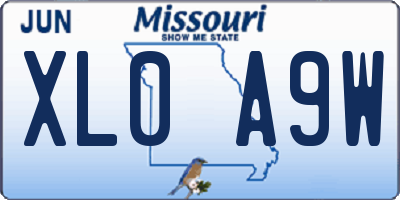 MO license plate XL0A9W