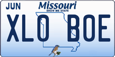 MO license plate XL0B0E