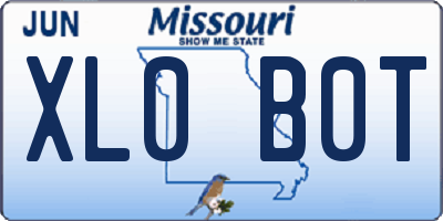 MO license plate XL0B0T