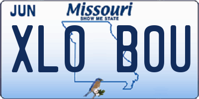 MO license plate XL0B0U