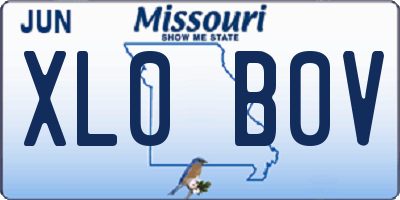MO license plate XL0B0V