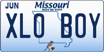 MO license plate XL0B0Y