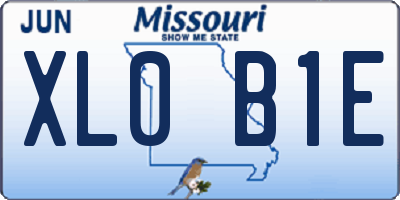 MO license plate XL0B1E