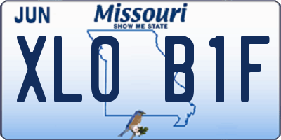 MO license plate XL0B1F