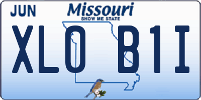 MO license plate XL0B1I