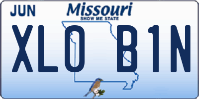 MO license plate XL0B1N