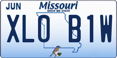 MO license plate XL0B1W