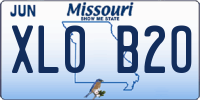 MO license plate XL0B2O