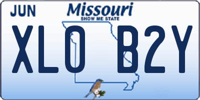 MO license plate XL0B2Y