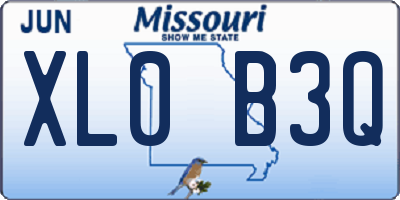 MO license plate XL0B3Q