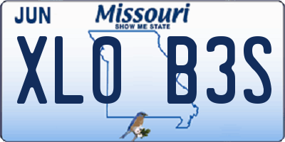MO license plate XL0B3S