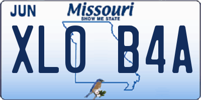 MO license plate XL0B4A