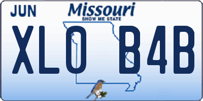 MO license plate XL0B4B