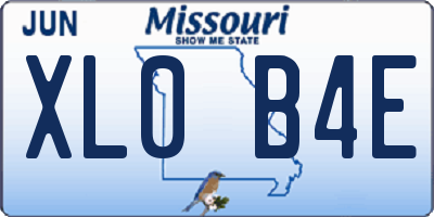 MO license plate XL0B4E