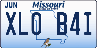 MO license plate XL0B4I