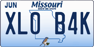 MO license plate XL0B4K