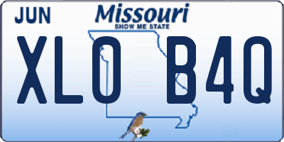 MO license plate XL0B4Q