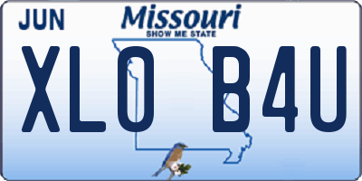 MO license plate XL0B4U