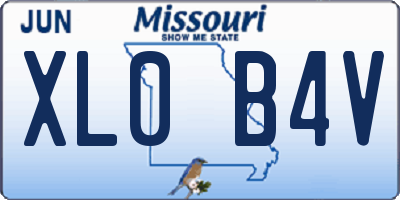 MO license plate XL0B4V