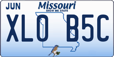 MO license plate XL0B5C