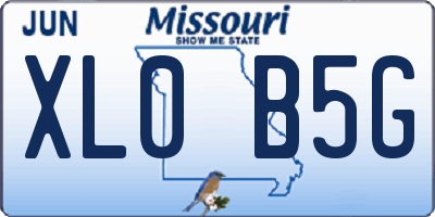 MO license plate XL0B5G