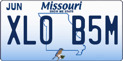 MO license plate XL0B5M