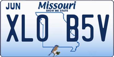 MO license plate XL0B5V