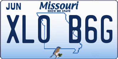 MO license plate XL0B6G