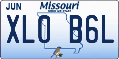 MO license plate XL0B6L