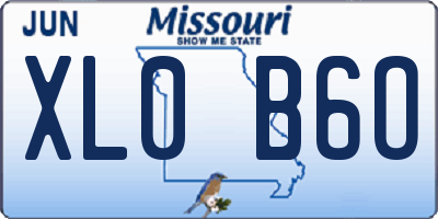 MO license plate XL0B6O