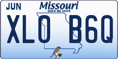 MO license plate XL0B6Q